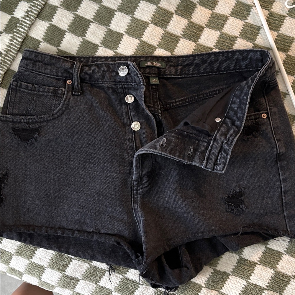 Wild Fable Charcoal Button-Fly Denim Shorts